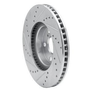 Pontiac Vibe Brake Rotor (1) - Front Right - R1 Concepts - Drilled & Slotted - Silver - `00-`10